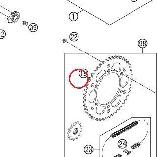 Couronne arriere alu 51-D KTM — 58310151051
