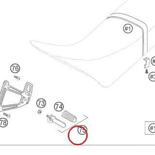 REPOSE PIED ARRIERE DROIT DUKE KTM — 58303150044