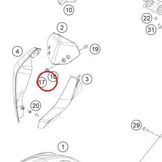 WASHER FOR WINDSHIELD KTM — 90108008050