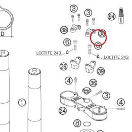 BRIDE DE SERRAGE DE GUIDON KTM — 59401038000