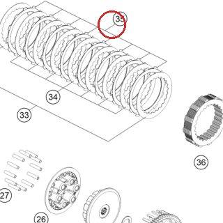 DISQUE LAMELLE GARNI. 2MM 04 KTM — 59032011100
