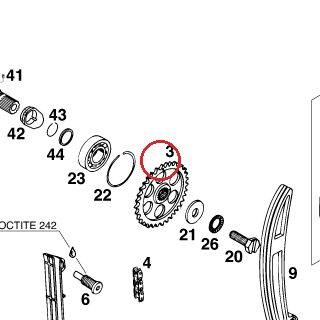 PIGNON ARBRE A CAME 400 / 97 KTM — 57636011000