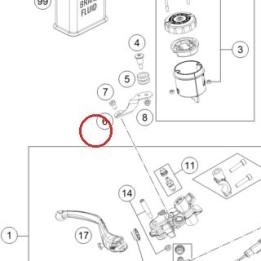 SUPPORT BRAKE FLUID RES. FRONT KTM — 6101300900130