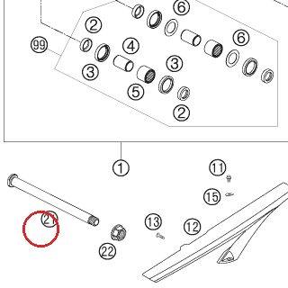 BOULON BRAS OSCILL. CPL. 05 KTM — 60004037144