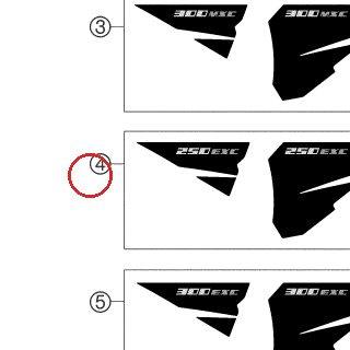AUTOCOLL. CYLINDRÉE 250 EXC 04 KTM — 54708191300