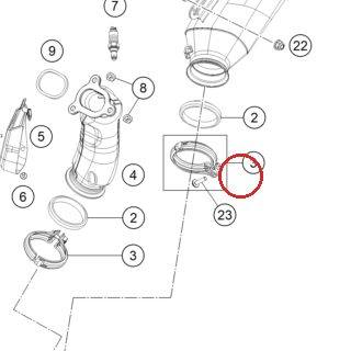 Exhaust clamp, tube, 50mm KTM — 61305058200