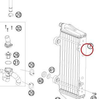 RADIATOR L/S 250 SX-F 07 KTM — 77035007100