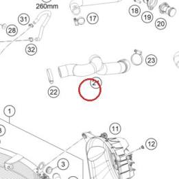 Pre-formed hose coolant pump-r KTM — 61735027000