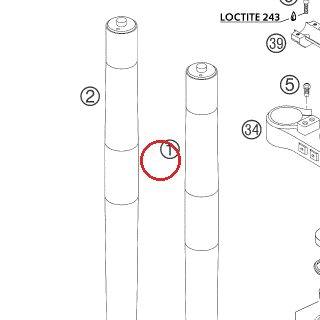 JAMBE FOURCHE GCHE 4860 48MM KTM — 1418Y748LS