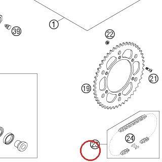 CHÁINE Z-RING 5/8X1/4'' ORANGE KTM — 5031080011804