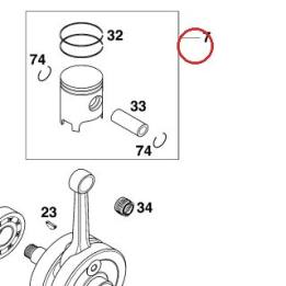 PISTON I KPL. 54MM 125 2000 50330007400 I KTM — 50330007400 I