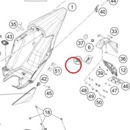 Cover, carbon license plate di KTM — 61708019070