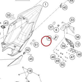 Cover, carbon license plate di KTM — 61708019070
