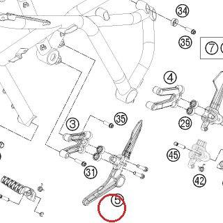 FOOTREST MOUNTING R/S 09 KTM — 6900303905033S