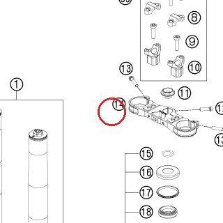 TOP FORK PLATE BLACK KTM — 7000103402030