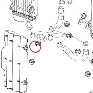 Durit de radiateur S droit KTM — 77335027000