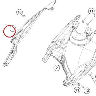 AIR BOX COVER OR. RIGHT 17 KTM — 7900600400028D