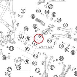 FOOTREST BRACKET REAR R/S 07 KTM — 6000304900001S