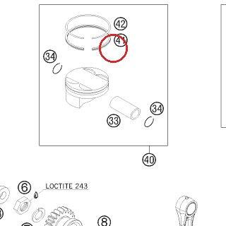 OIL SCRAPER RING KTM — 77030032300
