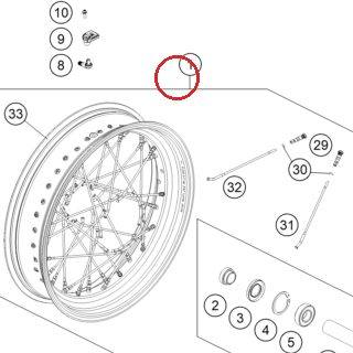Rear wheel 4.25x18" cmpl., bla KTM — 61910001144C1