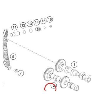 Exhaust camshaft KTM — 63536510044
