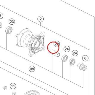 Bearing spacing tube rear KTM — A40010011000