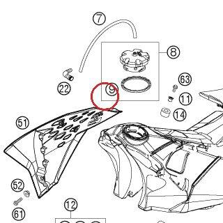 GASKET FOR SXS TANK CAP KTM — SXS05250701