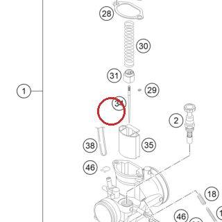 Aiguille de gicleur Keihin NRK KTM — 47231034100