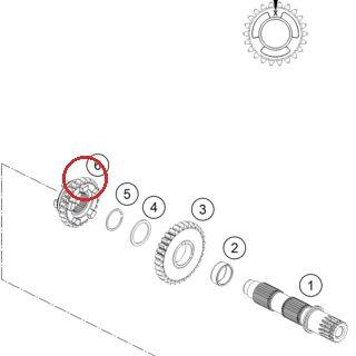 SLIDING GEAR, 6TH GEAR, 24T KTM — 50433016000