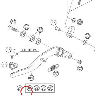 LEVIER FREIN AU PIED CPL. 05 KTM — 62513050044