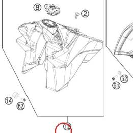 FUEL TANK CPL. 7,5L EFI SX 13 KTM — 7770701304430