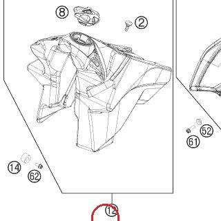 FUEL TANK CPL. 7,5L EFI SX 13 KTM — 7770701304430