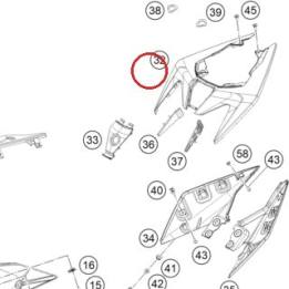 Seat cowl top JY181353 cermi w KTM — 94508018000AB