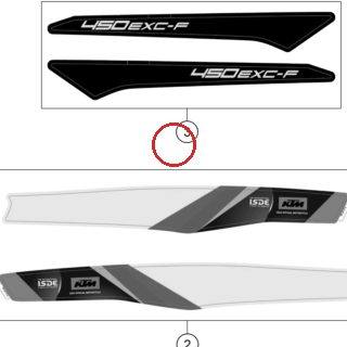 Displac. label set 450 EXC-F I KTM — A49008078118