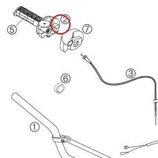 POIGNEE DE GAZ CPLT 65SX 02 KTM — 46102010000