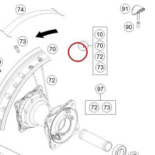 Rear wheel cmpl. 14" KTM 85SX KTM — 4711000184430