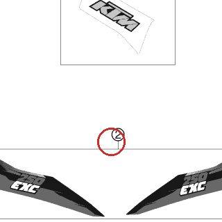 DECAL REAR PART 250 EXC 13 KTM — 54808098600
