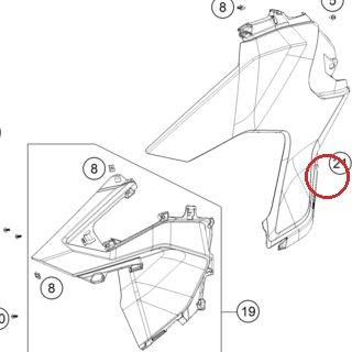 Fuel tank spoiler bottom parts KTM — 61908050044KCA