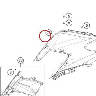 Fuel tank spoiler, right botto KTM — 61908051044EBB