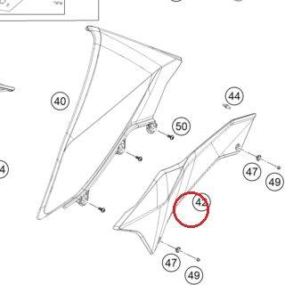 SIDE COVER L/S WHITE 12 KTM — 7650814100028A