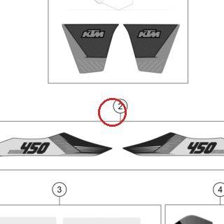 STICKER REARPART 450SX-F 2015 KTM — 78908398000