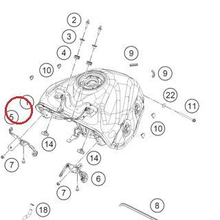 TANK FUEL DUKE JP171091 BLACK KTM — 96207013000C1